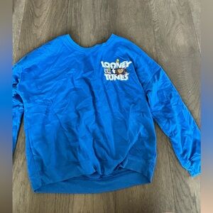 Blue looney tunes scoop neck
